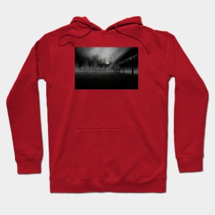 Dark Art Bridge in the Fog / Swiss Artwork Photography Hoodie